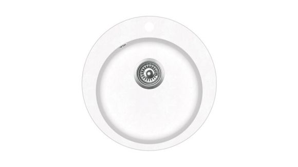 Мойка врезного монтажа из Тегранита с 1-ой чашей CLAVE 45 B-TQ 1B MARBLE WHITE
